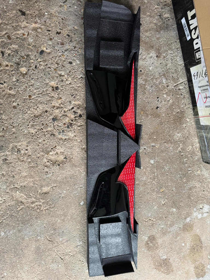 Black Rally Wing Spoiler for 2021-2025 Ford Mustang Mach-E with aerodynamic design and glossy finish