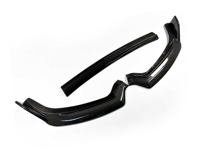 Wet carbon fiber front lip splitter for Mustang Mach-E GT (2021-2025) in carbon black color