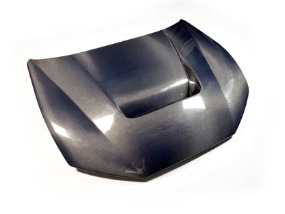 Shelby Style Fiber Hood for 2021-2025 Mustang Mach-E, lightweight wet carbon fiber with aerodynamic design and glossy finish