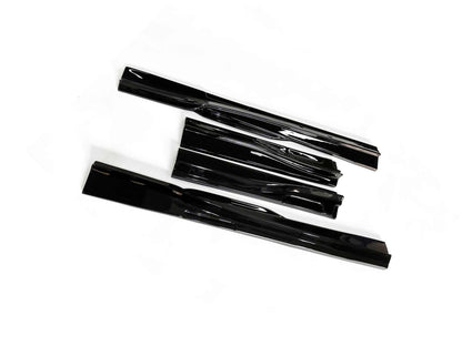 Black glossy side skirts for Mustang Mach-E made from wet carbon fiber for 2021-2025 models