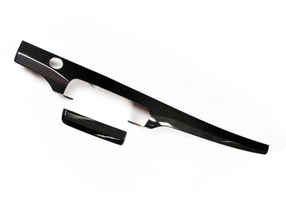 Dry Carbon Fiber Dash for Mustang Mach-E 2021-2025 in sleek black weave design