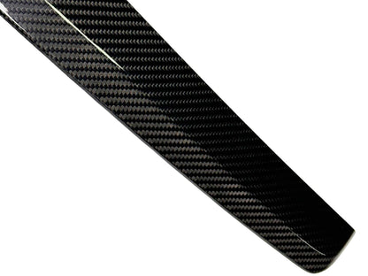 Dry carbon fiber dash panel with sleek carbon black weave pattern for Ford Mustang Mach-E interior upgrade