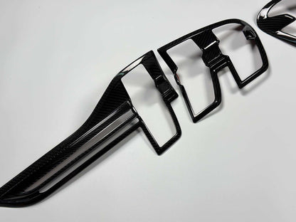 Dry Carbon Rear Lamps Trim for Mustang Mach-E 2021-2025 made of high-quality dry carbon fiber.