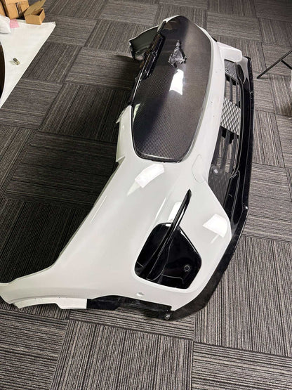 GT Bumper front replacement for 2021-2025 Mustang Mach-E with carbon grill and lit pony emblem