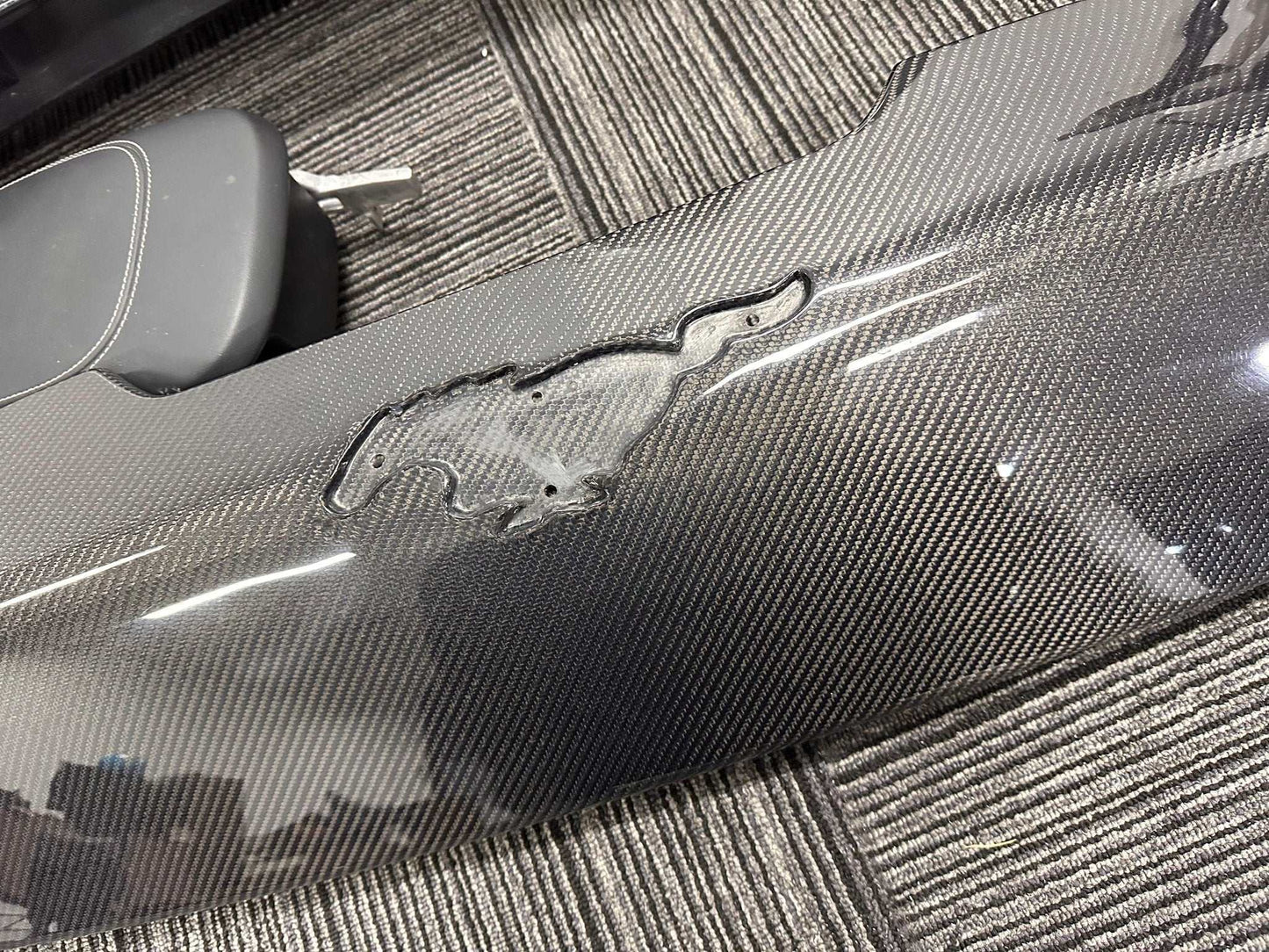 Carbon fiber GT bumper with Mustang pony emblem for 2021-2025 Mustang Mach-E front replacement