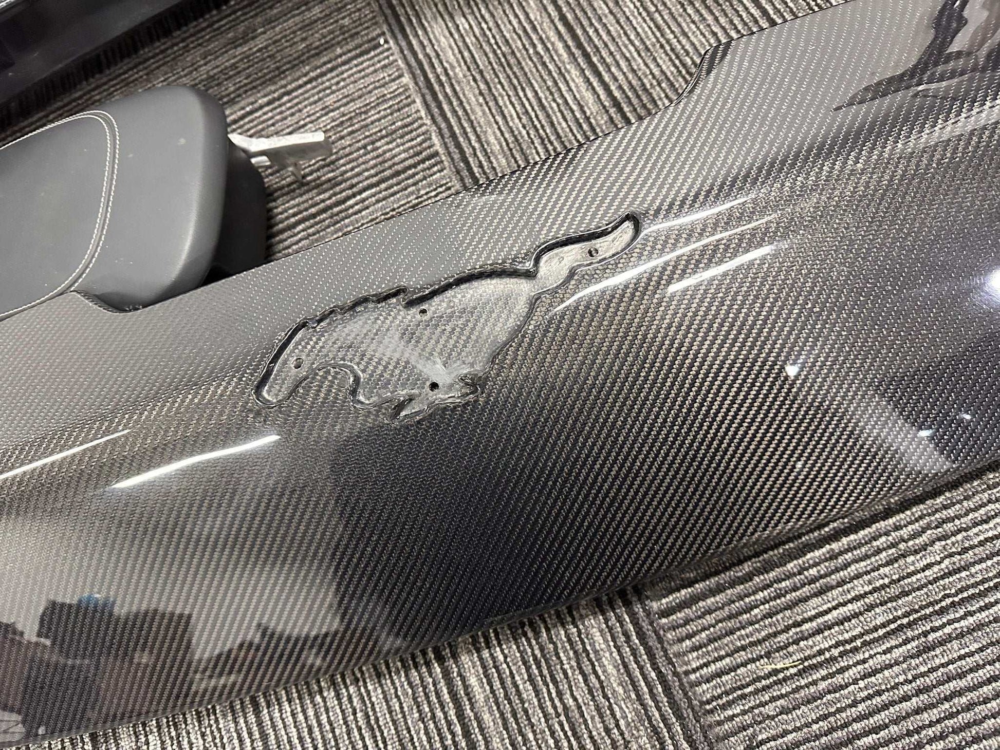 Carbon fiber GT bumper with Mustang pony emblem for 2021-2025 Mustang Mach-E front replacement