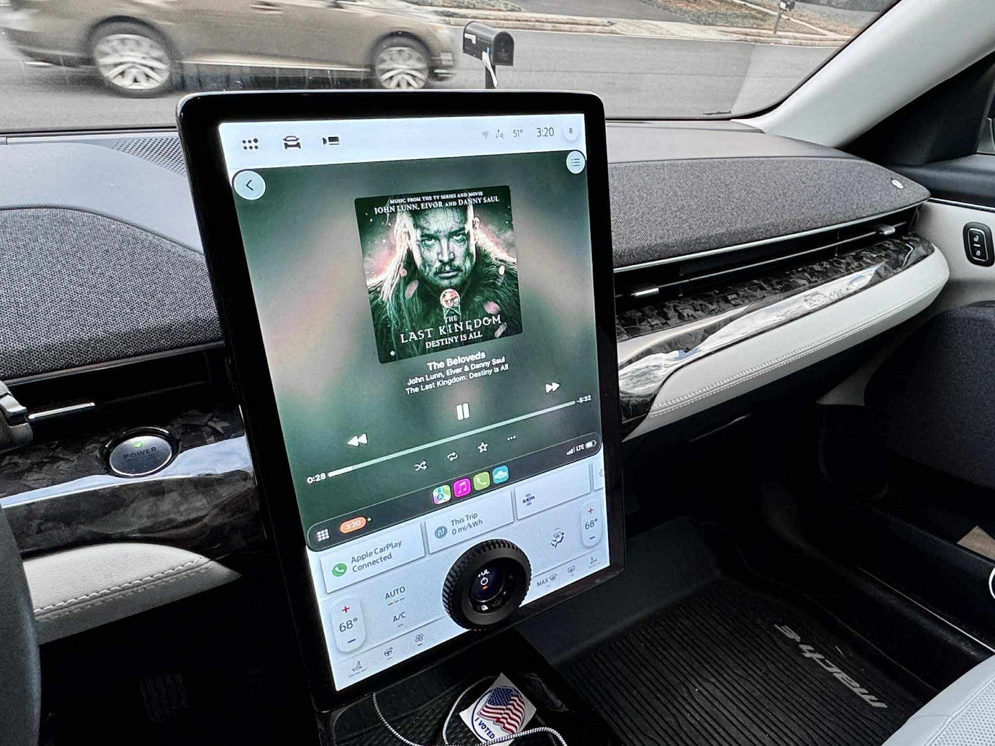 Dry carbon fiber dash interior for Ford Mustang Mach-E 2021-2025 with sleek finish and lightweight design