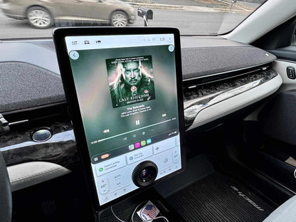 Dry carbon fiber dash interior for Ford Mustang Mach-E 2021-2025 with sleek finish and lightweight design