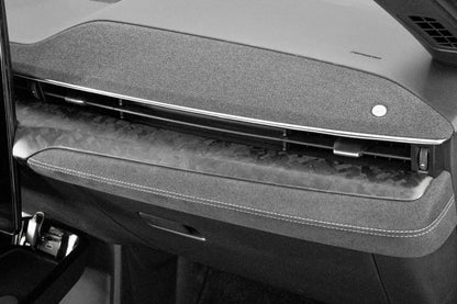 Dry Carbon Fiber Dash interior upgrade for Ford Mustang Mach-E 2021-2025 with lightweight, high-strength finish in forged carbon pattern