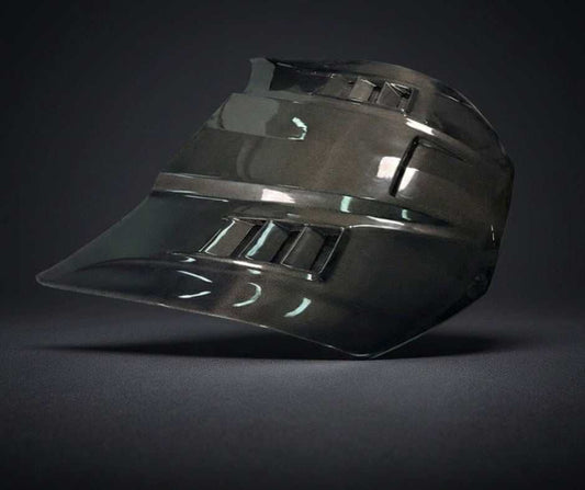 Ford Mustang Mach-E 2021-2025 GT550 style carbon fiber hood with vents, improved fitment