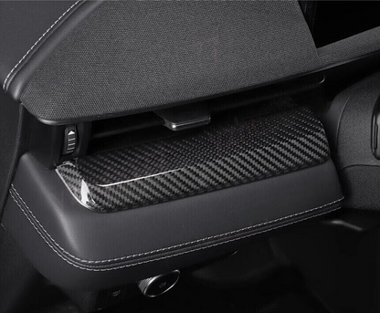 Dry Carbon Fiber Dash panel for Ford Mustang Mach-E interior with sleek carbon weave finish