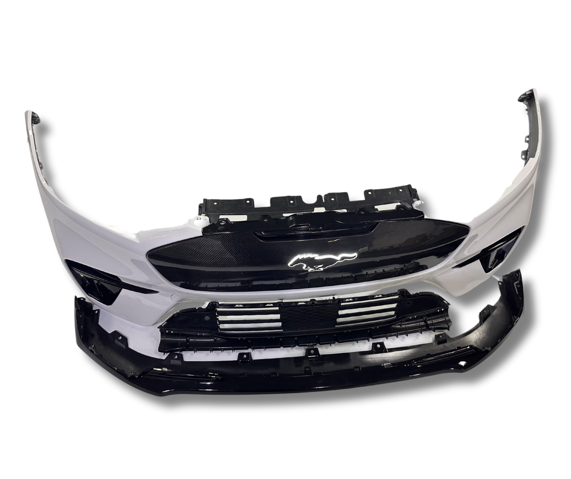 GT Bumper front replacement for Mustang Mach-E 2021-2025 with carbon grill and lit pony logo