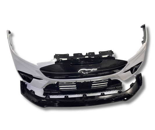 GT Bumper front replacement for Mustang Mach-E 2021-2025 with carbon grill and lit pony logo
