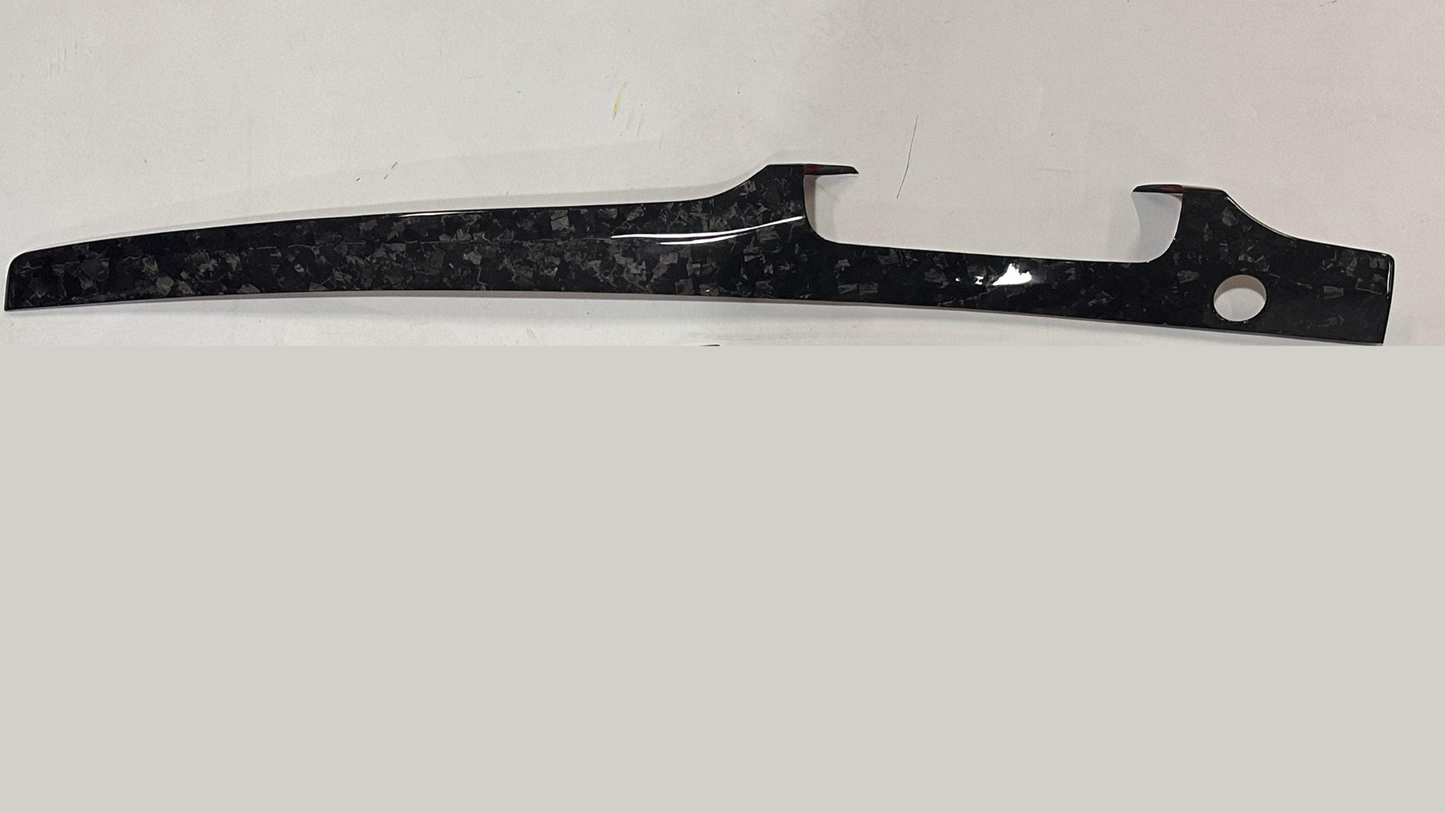 Dry carbon fiber dash panel in forged carbon finish for 2021-2025 Mustang Mach-E interior upgrade
