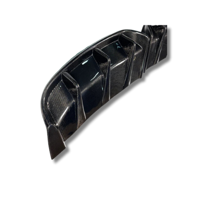 Rear diffuser made of wet carbon fiber for Mustang Mach-E 2021-2025 models enhancing aerodynamics and style