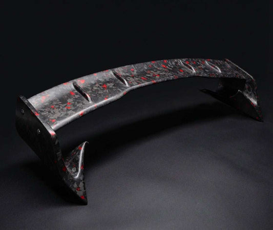 Rally Wing Spoiler on 2021-2025 Ford Mustang Mach-E, carbon fiber aerodynamic rear wing for improved stability and sporty look