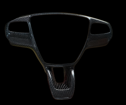 Carbon fiber steering wheel trim for Mustang Mach-E with ergonomic design and premium finish