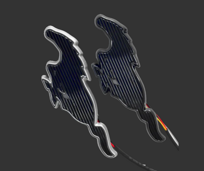 BSKT Light-Up Rear Ultimate Pony emblem with bright red brake and white reverse LED lights for Mustang Mach-E