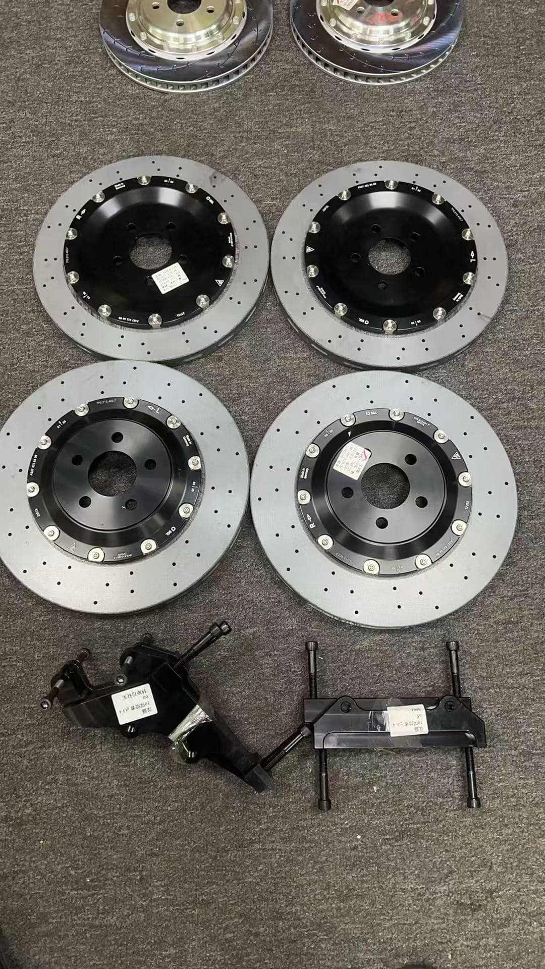 Carbon ceramic disc brake rotors and pads kit with Brembo calipers for 2021-2025 Ford Mustang Mach-E GT/GTPE