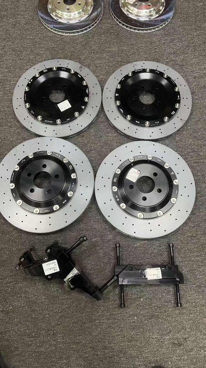 Carbon ceramic disc brake rotors and pads kit with Brembo calipers for 2021-2025 Ford Mustang Mach-E GT/GTPE