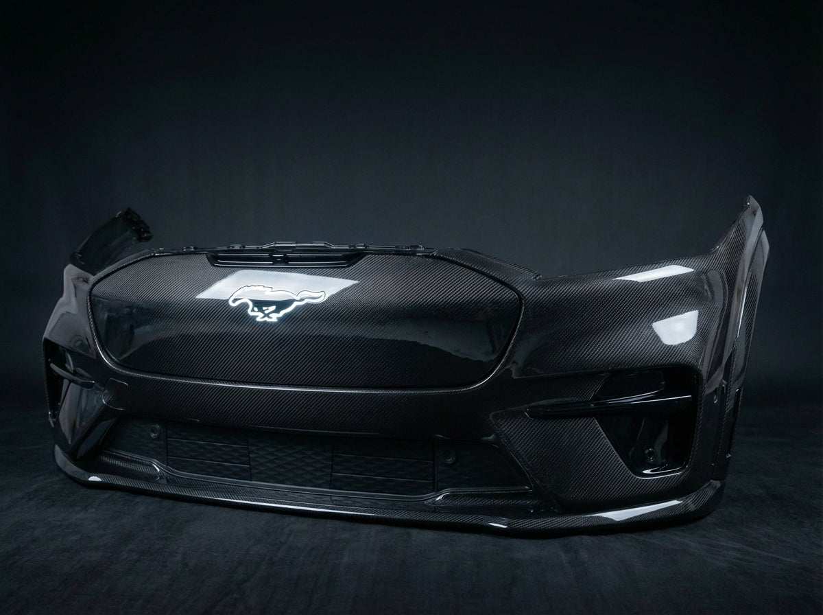 GT ORIGINAL BUMPER carbon fiber front bumper for Mustang Mach-E 2021-2026 direct replacement with forged grill and LED pony