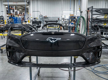 GT ORIGINAL BUMPER in real carbon fiber for Mustang Mach-E 2021-2026 with forged grill and LED pony emblem